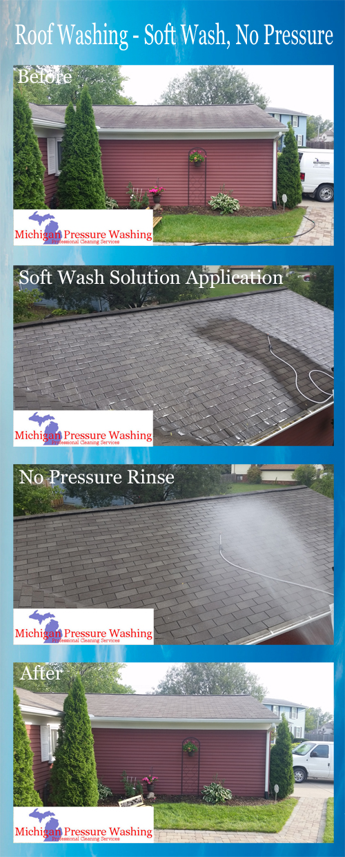 roof washing and roof cleaning michigan